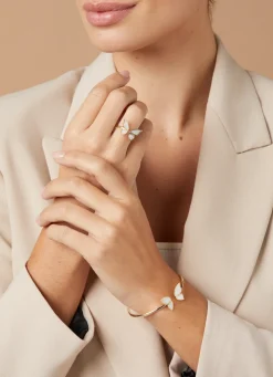 Diamond Point Geelgouden Ringen|Parel Bruidssieraden<Geelgouden ring Butterfly Kisses
