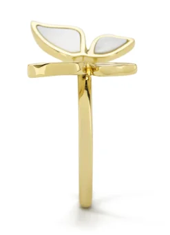 Diamond Point Geelgouden Ringen|Parel Bruidssieraden<Geelgouden ring Butterfly Kisses