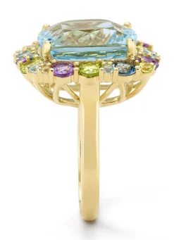 Diamond Point Geelgouden Ringen|Ringen Met Kleurstenen<Geelgouden ring, 12.36 ct aquamarijn, Gallery