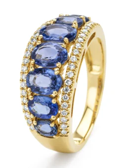 Diamond Point Geelgouden Ringen|Ringen Met Kleurstenen<Geelgouden ring, 3.05 ct blauwe saffier, Eden