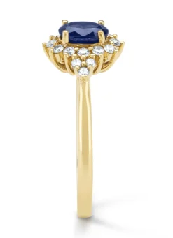 Diamond Point Geelgouden Ringen|Ringen Met Kleurstenen<Geelgouden ring, 0.60 ct blauwe saffier, Eden