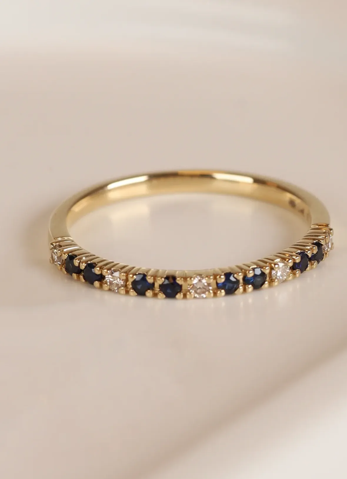 Diamond Point Geelgouden Ringen|Ringen Met Kleurstenen<Geelgouden ring, 0.22 ct blauwe saffier, Ensemble