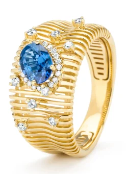 Diamond Point Geelgouden Ringen|Ringen Met Kleurstenen<Geelgouden ring, 1.01 ct blauwe saffier, Gallery