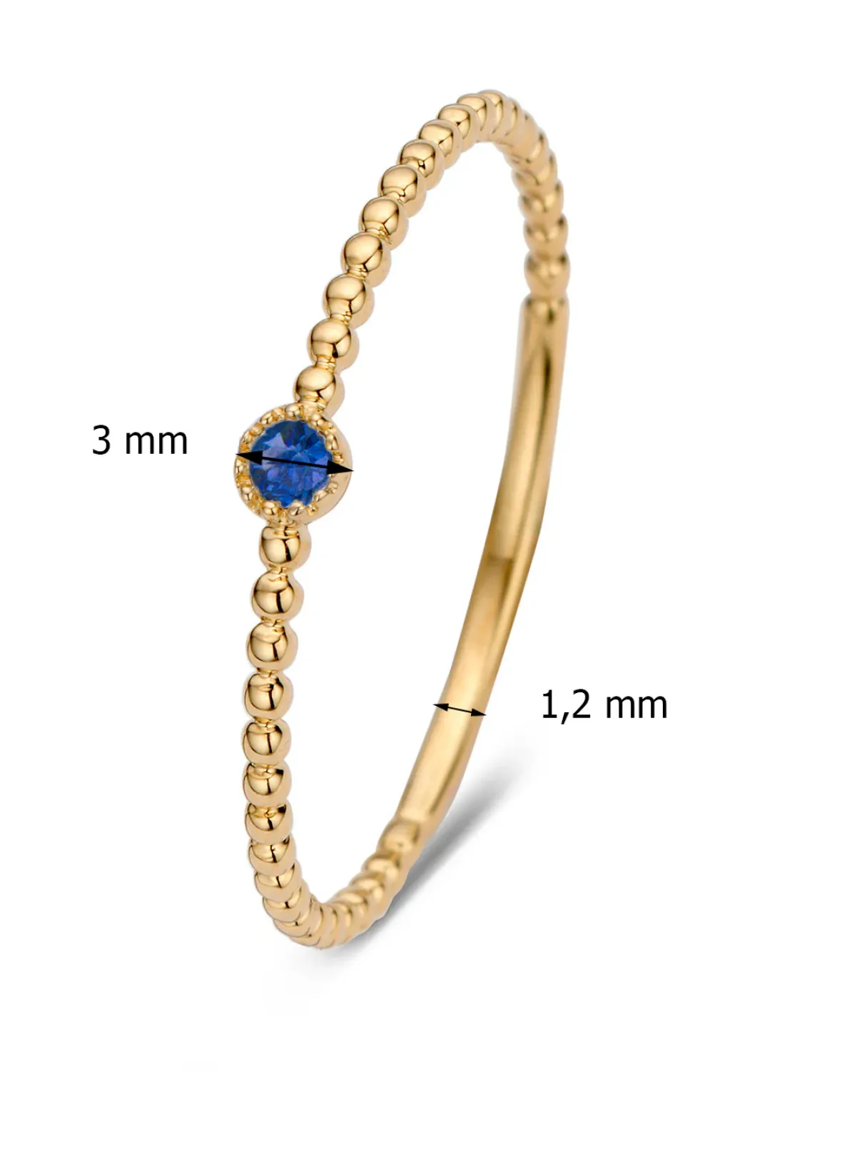 Diamond Point Geelgouden Ringen|Ringen Met Kleurstenen<Geelgouden ring, 0.05 ct blauwe saffier, Joy