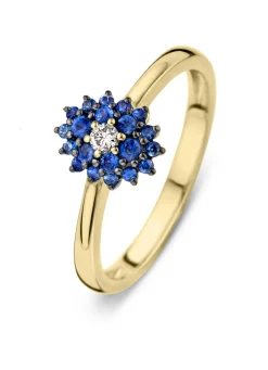 Diamond Point Geelgouden Ringen|Ringen Met Kleurstenen<Geelgouden ring, 0.29 ct blauwe saffier, Majestic