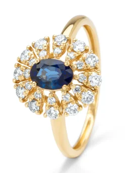 Diamond Point Geelgouden Ringen|Ringen Met Kleurstenen<Geelgouden ring, 0.64 ct blauwe saffier, Majestic