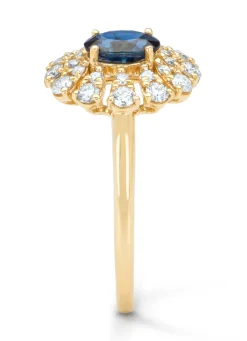 Diamond Point Geelgouden Ringen|Ringen Met Kleurstenen<Geelgouden ring, 0.64 ct blauwe saffier, Majestic