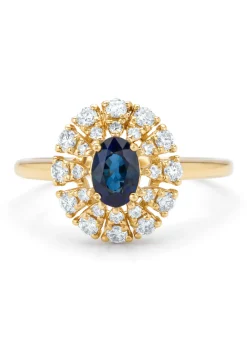 Diamond Point Geelgouden Ringen|Ringen Met Kleurstenen<Geelgouden ring, 0.64 ct blauwe saffier, Majestic