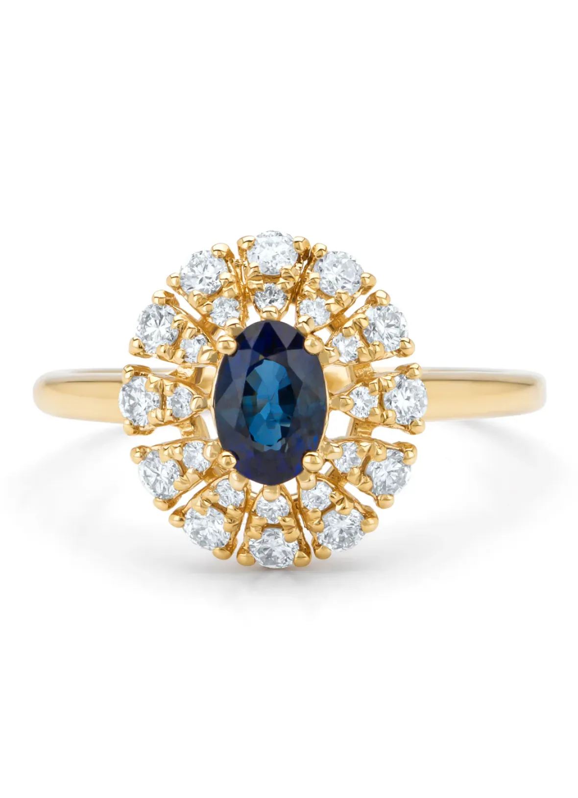 Diamond Point Geelgouden Ringen|Ringen Met Kleurstenen<Geelgouden ring, 0.64 ct blauwe saffier, Majestic