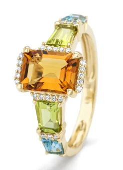 Diamond Point Geelgouden Ringen|Ringen Met Kleurstenen<Geelgouden ring, 1.30 ct citrien, Gallery