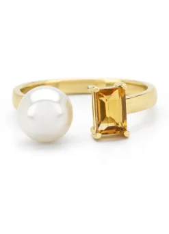 Diamond Point Geelgouden Ringen|Ringen Met Parels<Geelgouden ring, 0.57 ct citrien, Rivièra