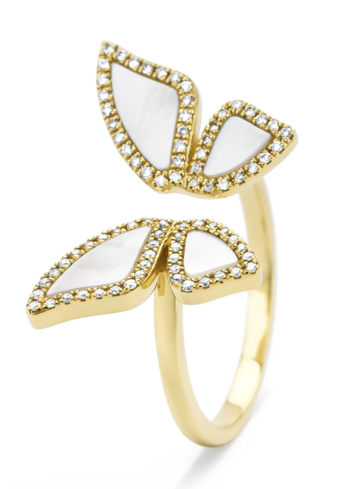 Diamond Point Geelgouden Ringen|Diamanten Ringen<Geelgouden ring, 0.20 ct diamant, Butterfly Kisses