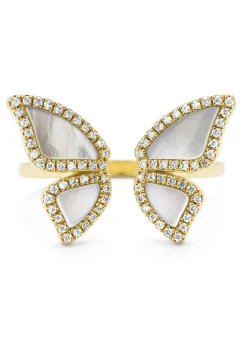 Diamond Point Geelgouden Ringen|Diamanten Ringen<Geelgouden ring, 0.20 ct diamant, Butterfly Kisses