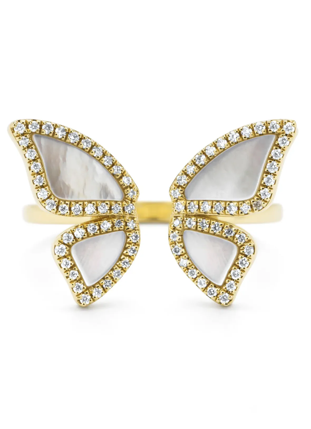 Diamond Point Geelgouden Ringen|Diamanten Ringen<Geelgouden ring, 0.20 ct diamant, Butterfly Kisses