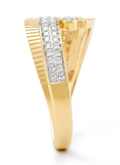 Diamond Point Geelgouden Ringen|Diamanten Ringen<Geelgouden ring, 0.20 ct diamant, Caviar
