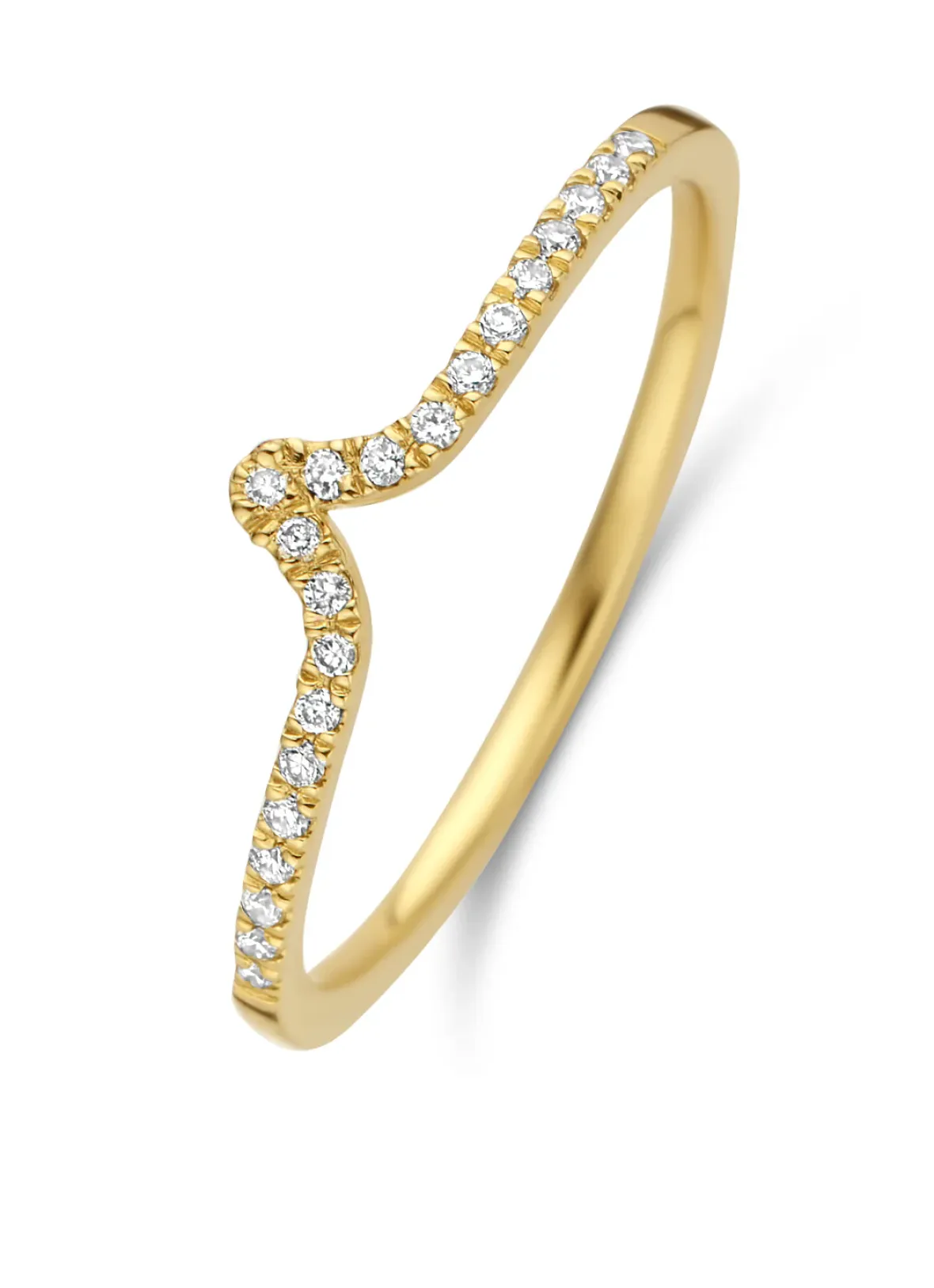 Diamond Point Geelgouden Ringen|Diamanten Ringen<Geelgouden ring, 0.08 ct diamant, Cosmic