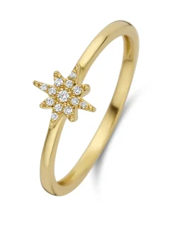 Diamond Point Geelgouden Ringen|Diamanten Ringen<Geelgouden ring, 0.05 ct diamant, Cosmic
