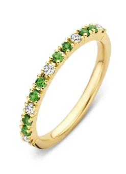 Diamond Point Geelgouden Ringen|Ringen Met Kleurstenen<Geelgouden ring, 0.13 ct diamant, Ensemble