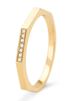 Diamond Point Geelgouden Ringen|Diamanten Ringen<Geelgouden ring, 0.03 ct diamant, Ensemble