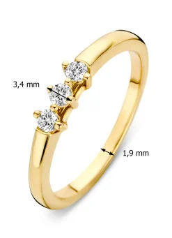 Diamond Point Geelgouden Ringen|Diamanten Ringen<Geelgouden ring, 0.15 ct diamant, Hearts & Arrows