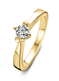 Diamond Point Geelgouden Ringen|Diamanten Ringen<Geelgouden ring, 0.16 ct diamant, Hearts & Arrows
