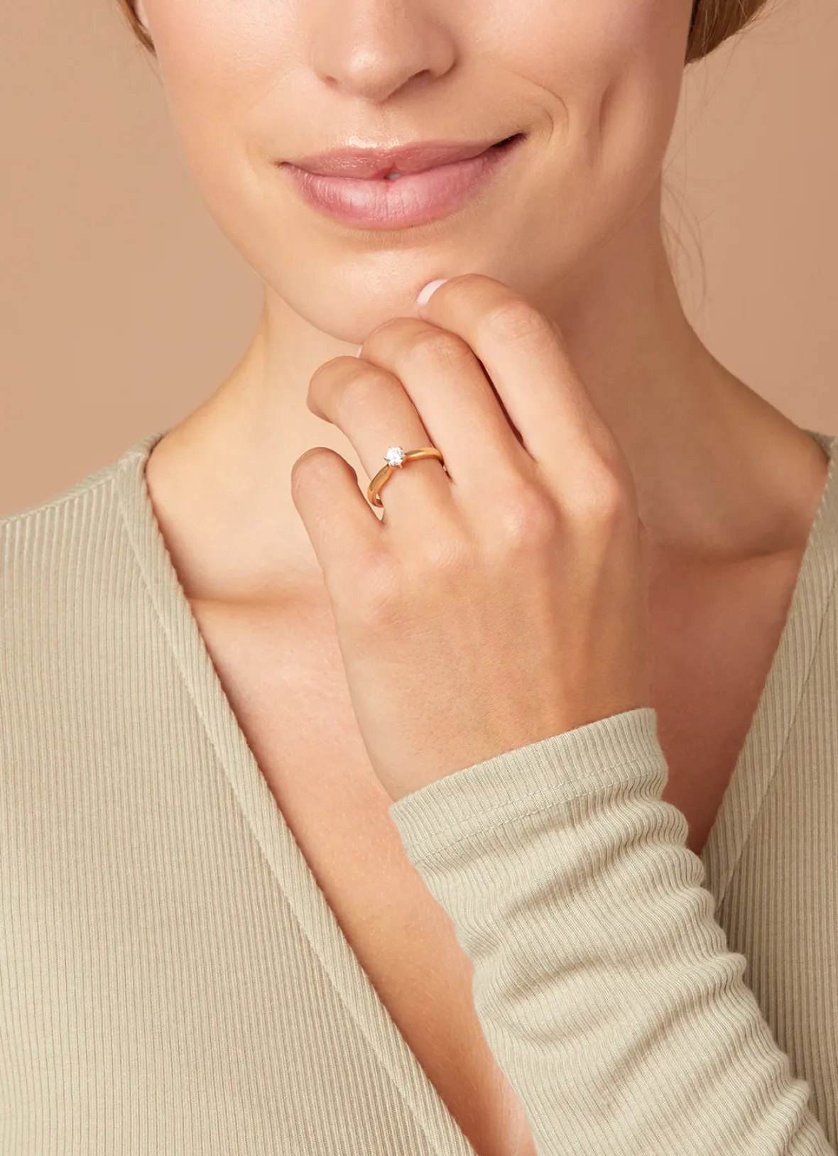Diamond Point Geelgouden Ringen|Diamanten Ringen<Geelgouden ring, 0.30 ct diamant, Hearts & Arrows