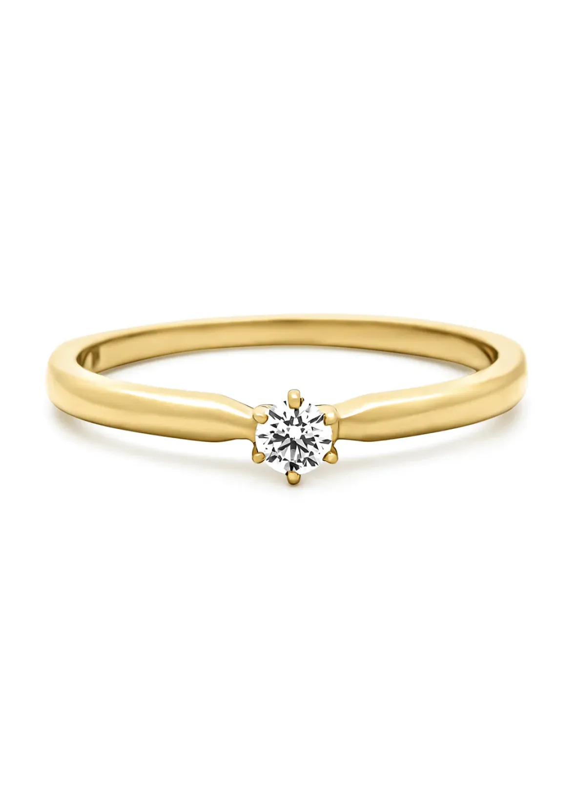 Diamond Point Geelgouden Ringen|Diamanten Ringen<Geelgouden ring, 0.10 ct diamant, Hearts & Arrows