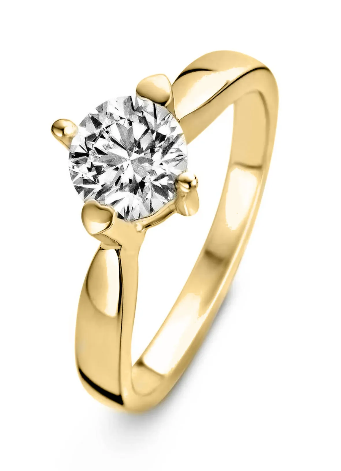 Diamond Point Geelgouden Ringen|Diamanten Ringen<Geelgouden ring, 0.40 ct diamant, Hearts & Arrows