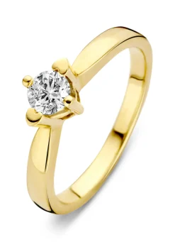 Diamond Point Geelgouden Ringen|Diamanten Ringen<Geelgouden ring, 0.30 ct diamant, Hearts & Arrows