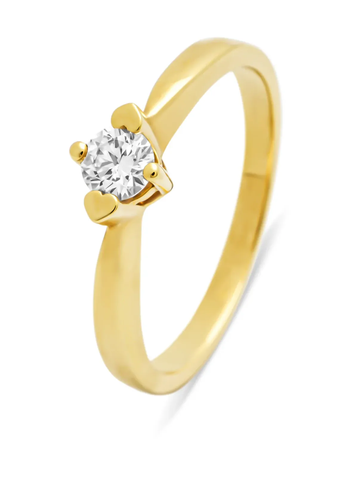 Diamond Point Geelgouden Ringen<Geelgouden ring, 0.26 ct diamant, Hearts & Arrows