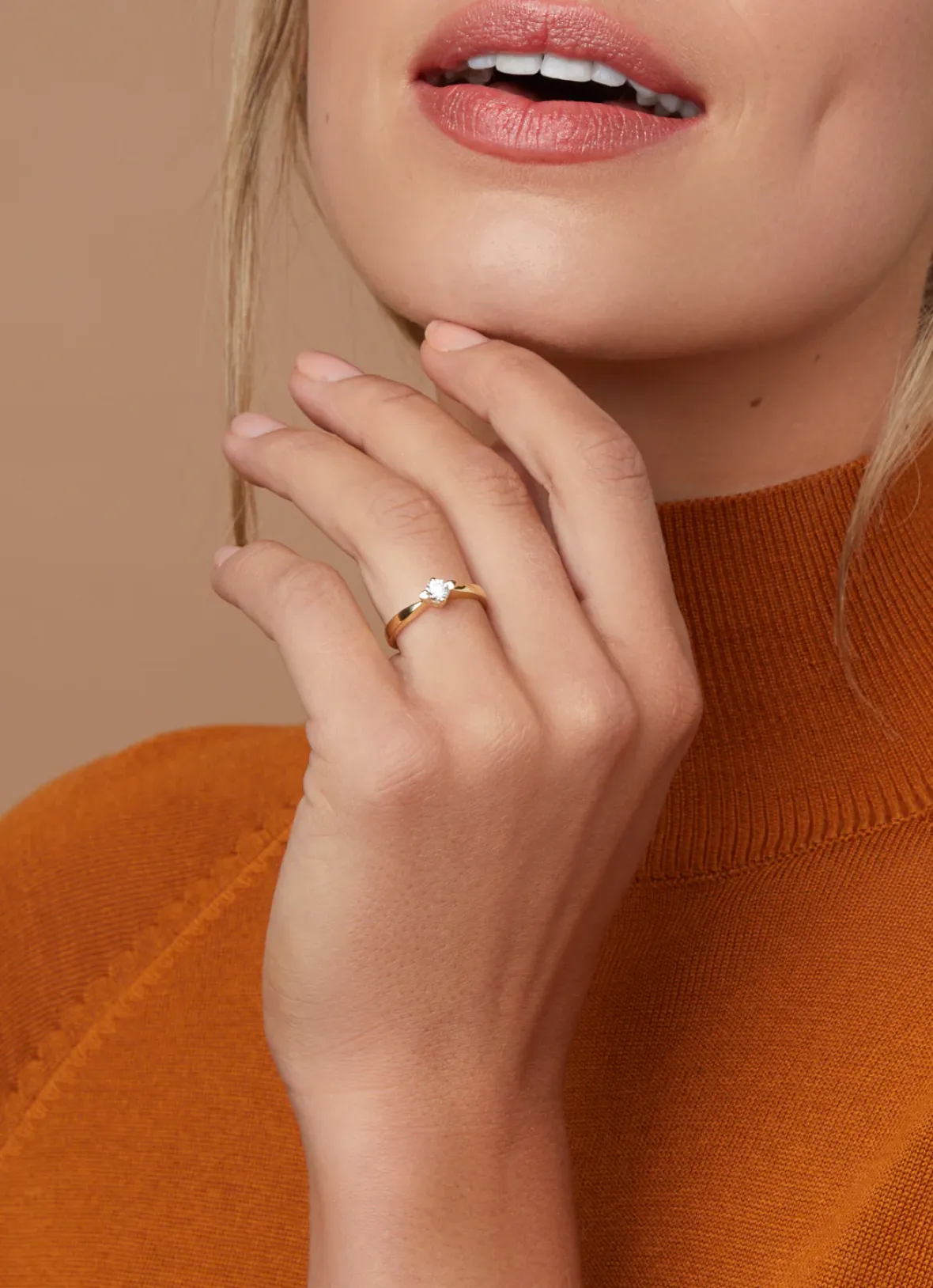 Diamond Point Geelgouden Ringen<Geelgouden ring, 0.26 ct diamant, Hearts & Arrows