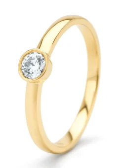 Diamond Point Geelgouden Ringen<Geelgouden ring, 0.20 ct diamant, Hearts & Arrows