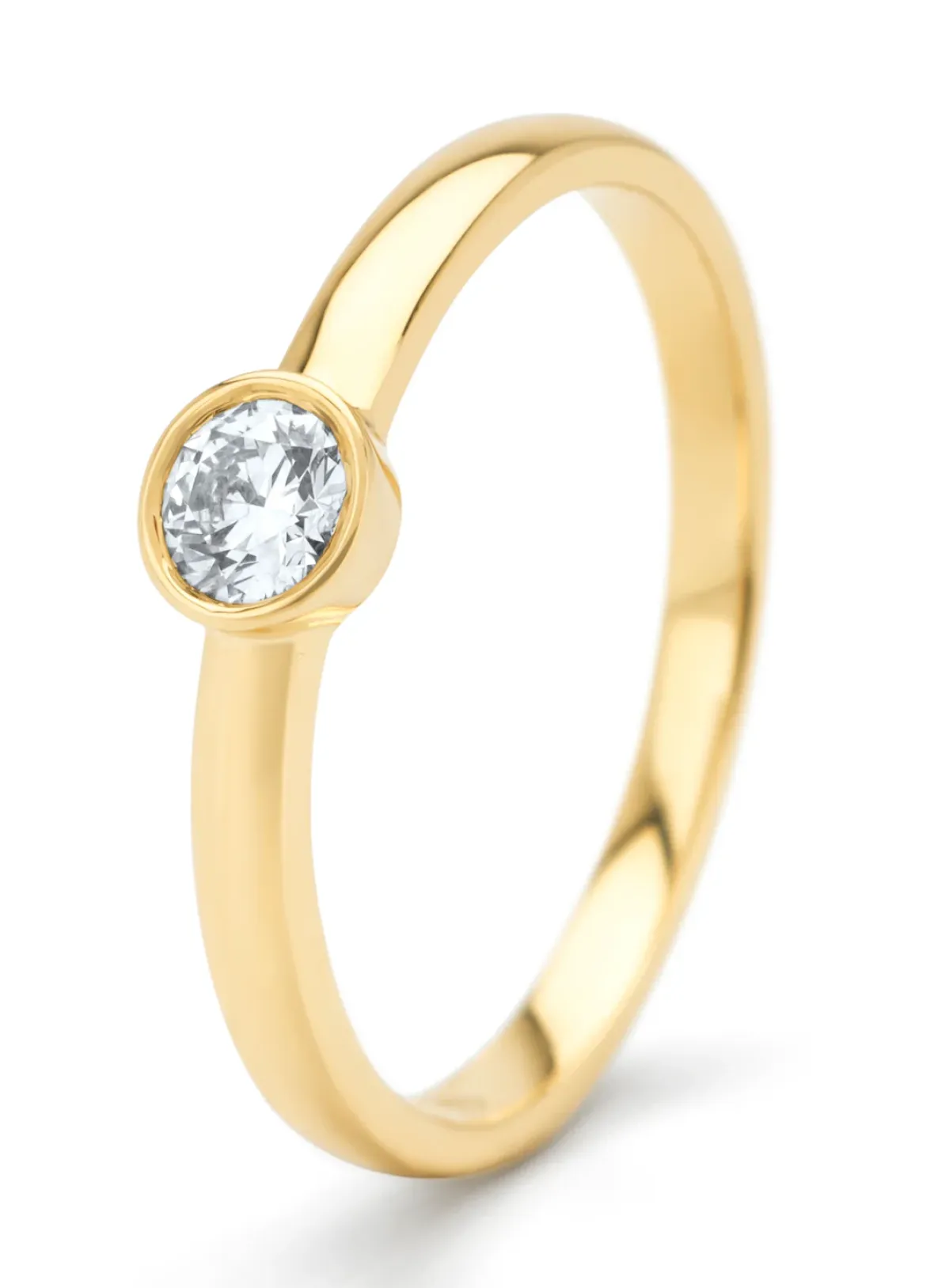 Diamond Point Geelgouden Ringen<Geelgouden ring, 0.20 ct diamant, Hearts & Arrows