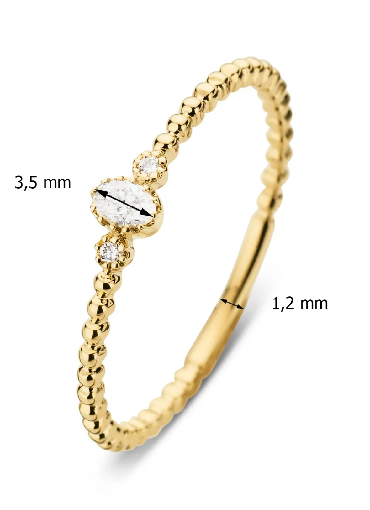 Diamond Point Geelgouden Ringen|Diamanten Ringen<Geelgouden ring, 0.09 ct diamant, Joy