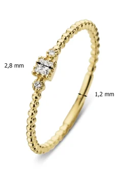 Diamond Point Geelgouden Ringen|Diamanten Ringen<Geelgouden ring, 0.07 ct diamant, Joy