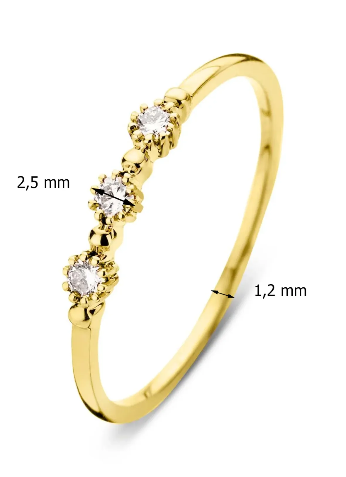 Diamond Point Geelgouden Ringen|Diamanten Ringen<Geelgouden ring, 0.10 ct diamant, Joy