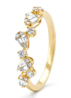 Diamond Point Geelgouden Ringen|Diamanten Ringen<Geelgouden ring, 0.37 ct diamant, Petite Romance