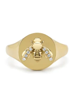 Diamond Point Geelgouden Ringen|Diamanten Ringen<Geelgouden ring, 0.03 ct diamant, Queen Bee