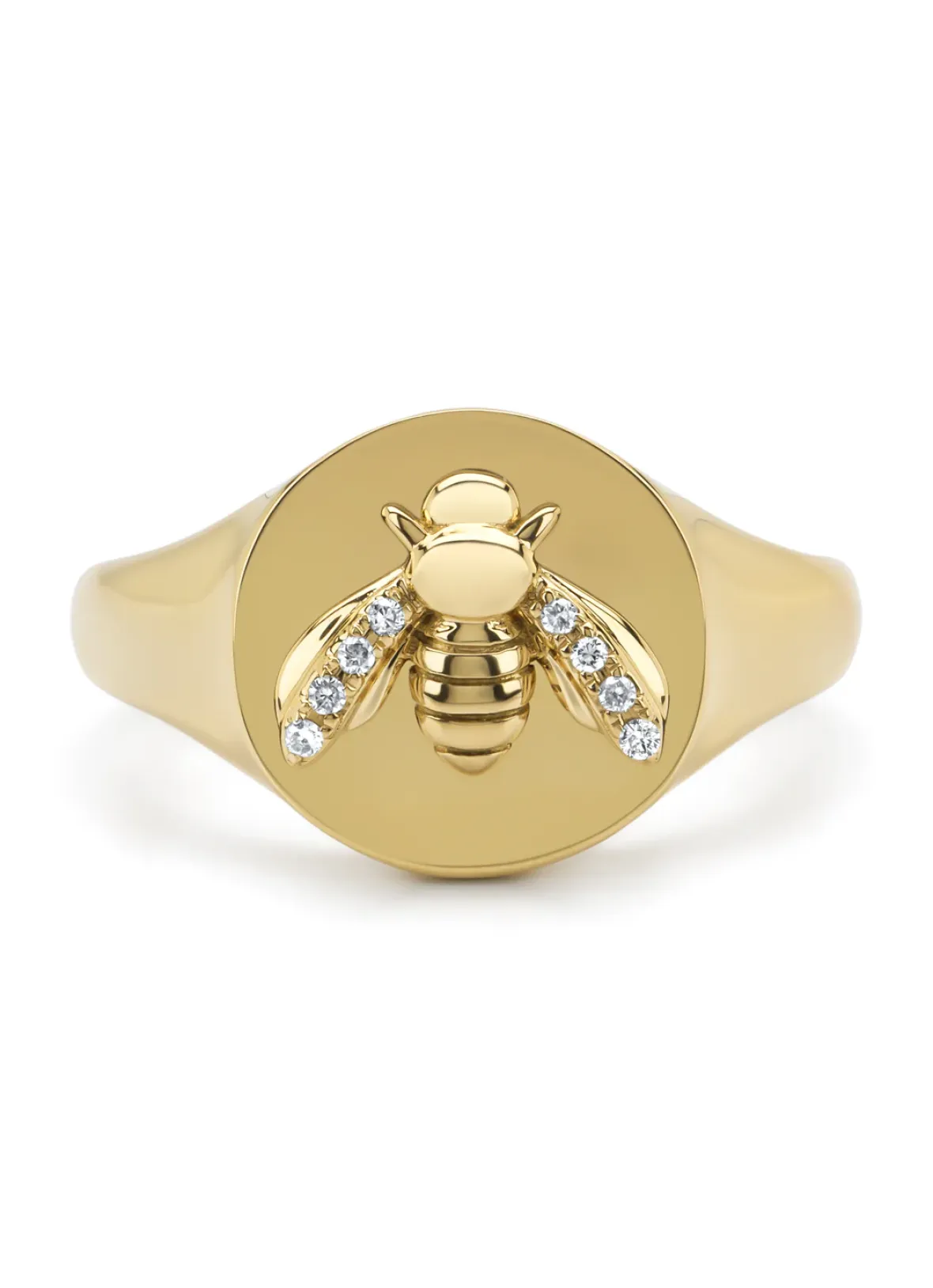 Diamond Point Geelgouden Ringen|Diamanten Ringen<Geelgouden ring, 0.03 ct diamant, Queen Bee