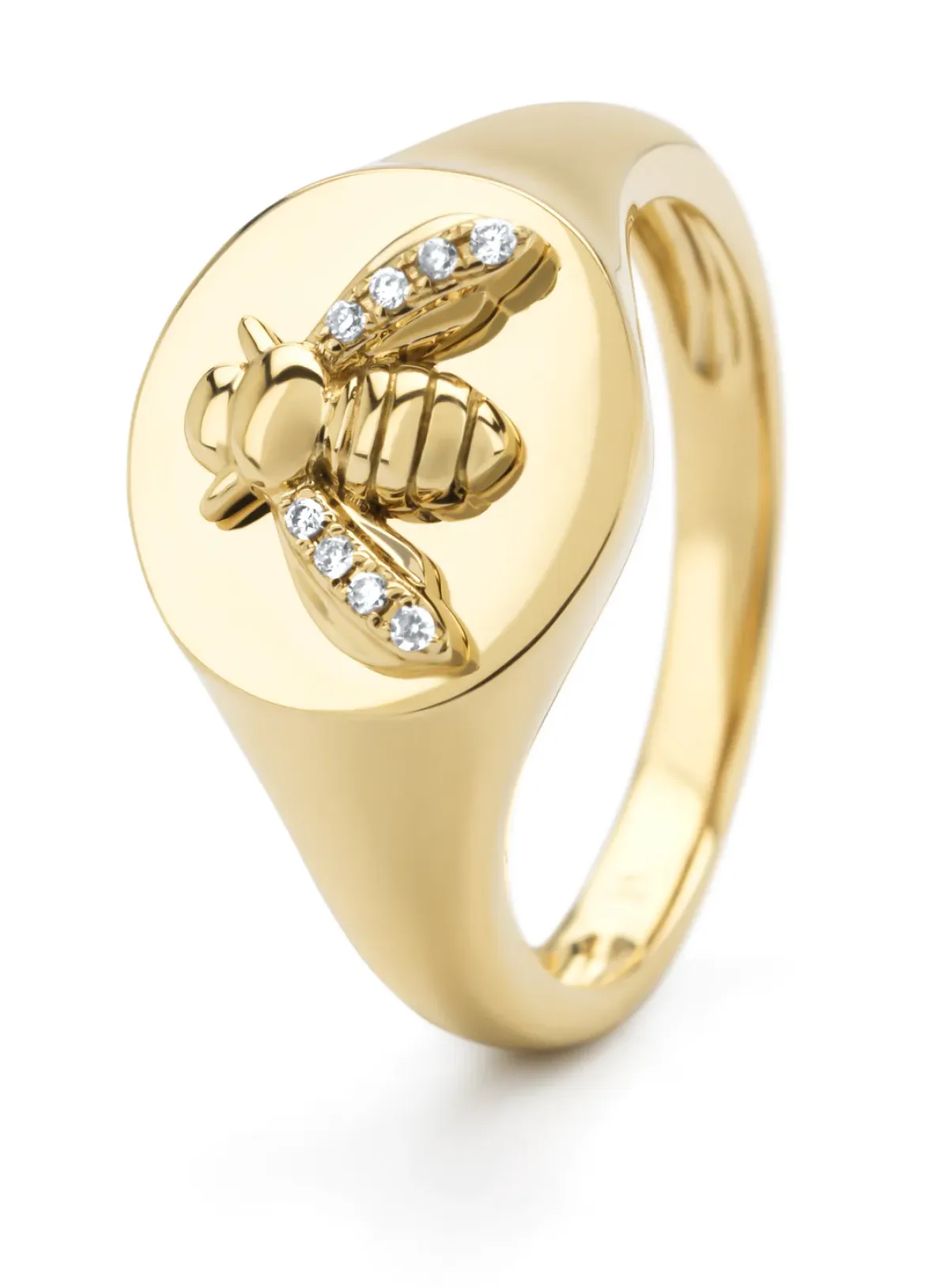 Diamond Point Geelgouden Ringen|Diamanten Ringen<Geelgouden ring, 0.03 ct diamant, Queen Bee