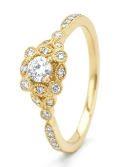 Diamond Point Geelgouden Ringen|Diamanten Ringen<Geelgouden ring, 0.37 ct diamant, Since 1904