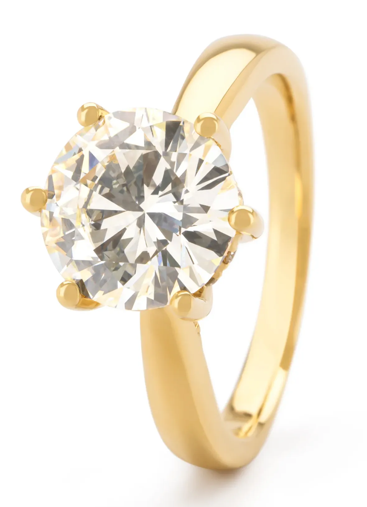 Diamond Point Geelgouden Ringen|Diamanten Ringen<Geelgouden ring, 3.28 ct diamant, Solitair