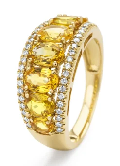 Diamond Point Geelgouden Ringen|Ringen Met Kleurstenen<Geelgouden ring, 3.08 ct gele saffier, Eden