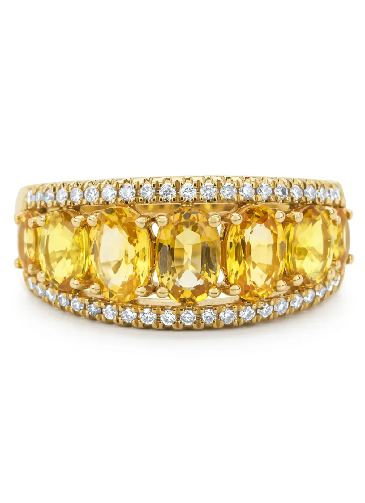 Diamond Point Geelgouden Ringen|Ringen Met Kleurstenen<Geelgouden ring, 3.08 ct gele saffier, Eden