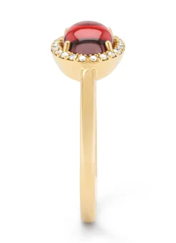 Diamond Point Geelgouden Ringen|Ringen Met Kleurstenen<Geelgouden ring, 1.63 ct granaat, Little Drops