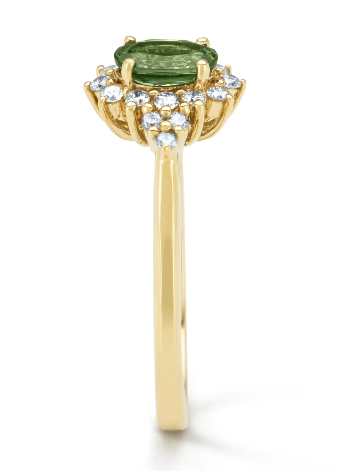 Diamond Point Geelgouden Ringen|Ringen Met Kleurstenen<Geelgouden ring, 0.60 ct groene saffier, Eden