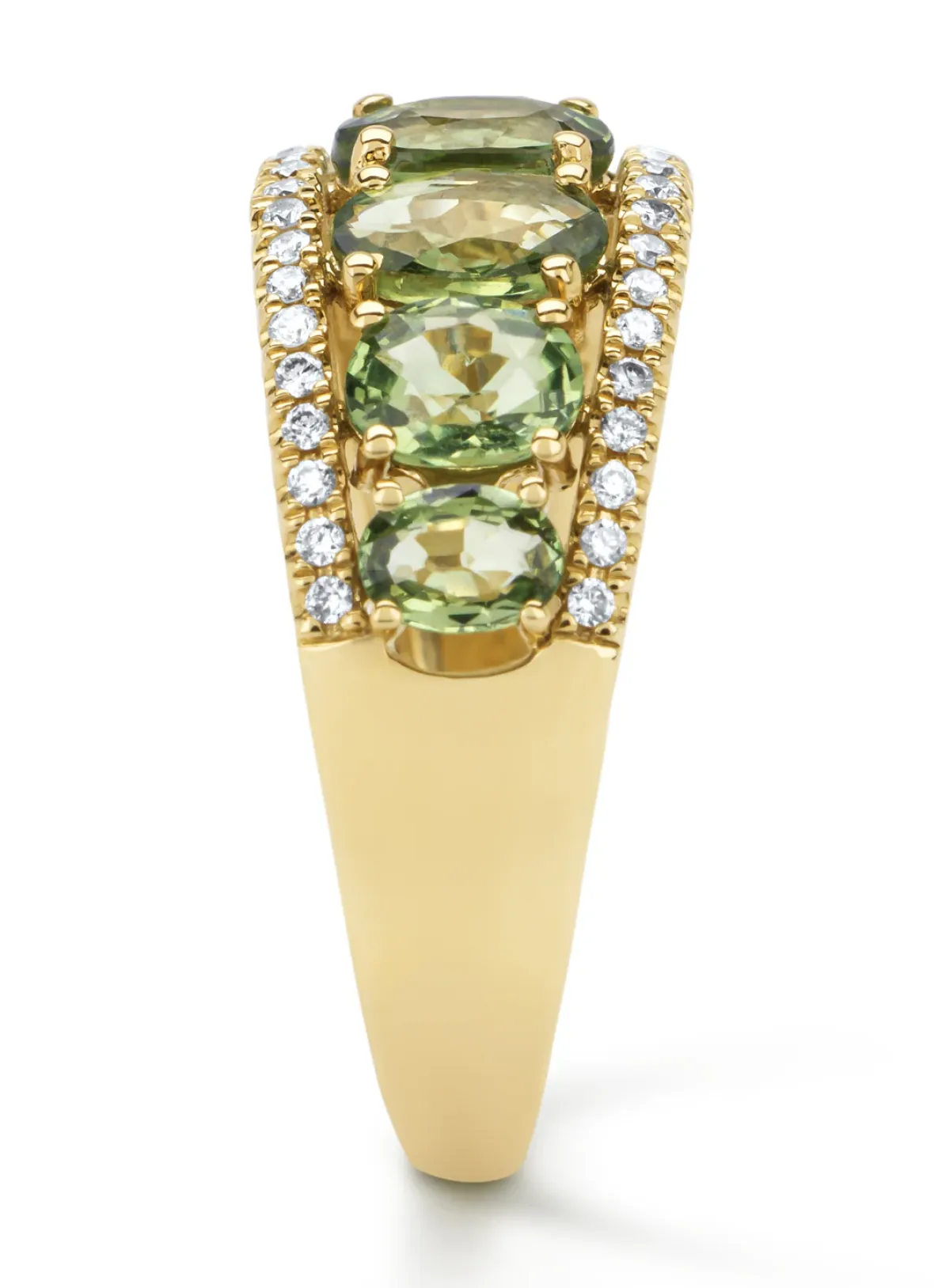 Diamond Point Geelgouden Ringen|Ringen Met Kleurstenen<Geelgouden ring, 3.14 ct groene saffier, Eden