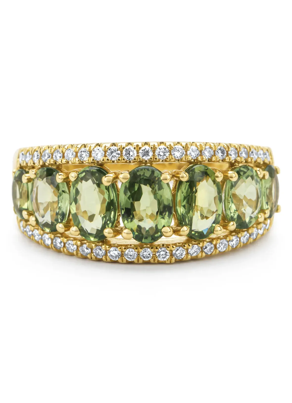 Diamond Point Geelgouden Ringen|Ringen Met Kleurstenen<Geelgouden ring, 3.14 ct groene saffier, Eden