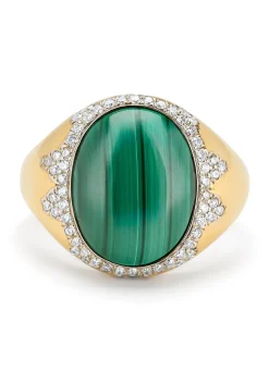 Diamond Point Geelgouden Ringen|Ringen Met Kleurstenen<Geelgouden ring, 6.00 ct malachiet, Gallery