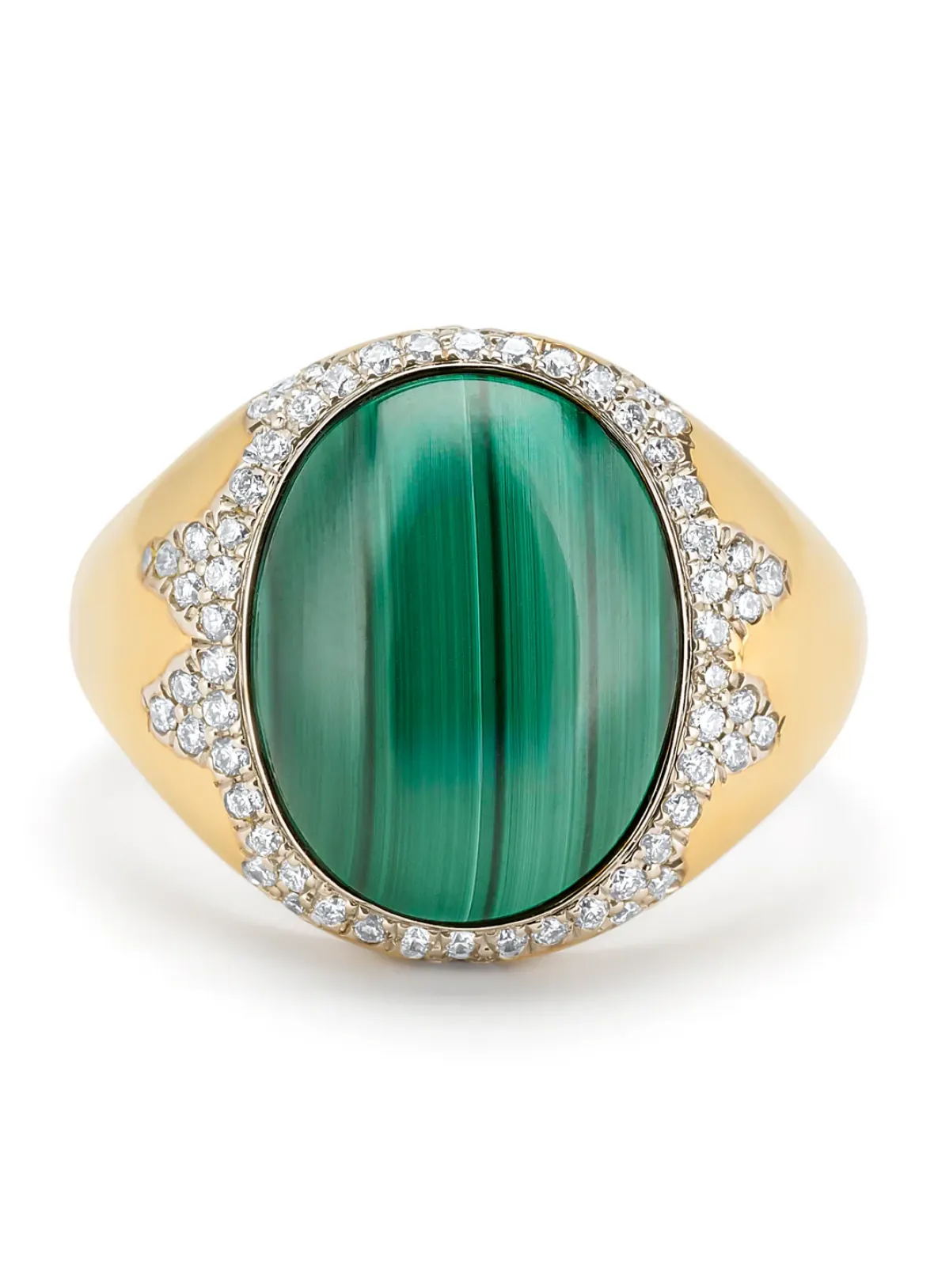 Diamond Point Geelgouden Ringen|Ringen Met Kleurstenen<Geelgouden ring, 6.00 ct malachiet, Gallery